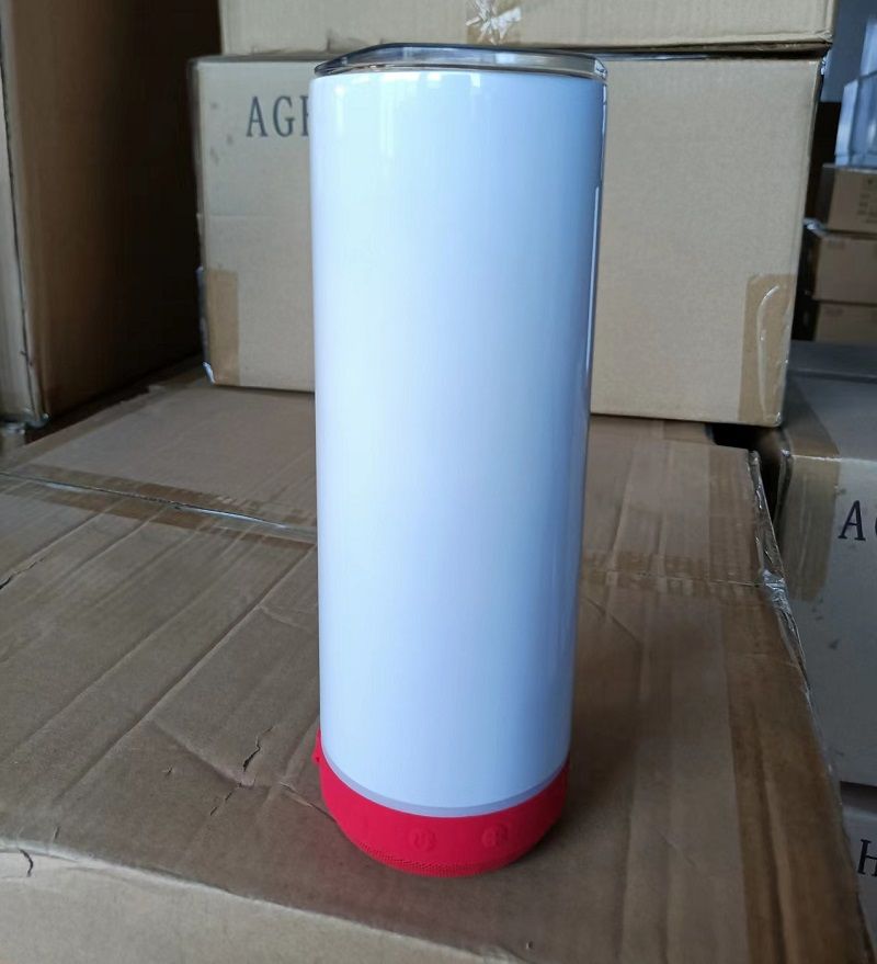 20oz Sublimation Bluetooth speaker tumbler. Music Tumblers W/ Lid, Speaker & Straw