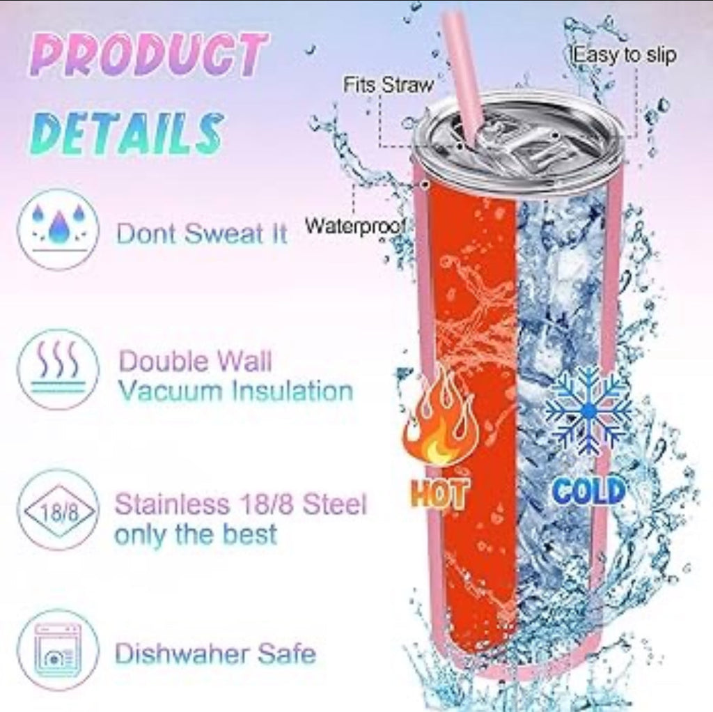 Silver Shimmery Tumbler with Matching Lid - Luxe Bundle
