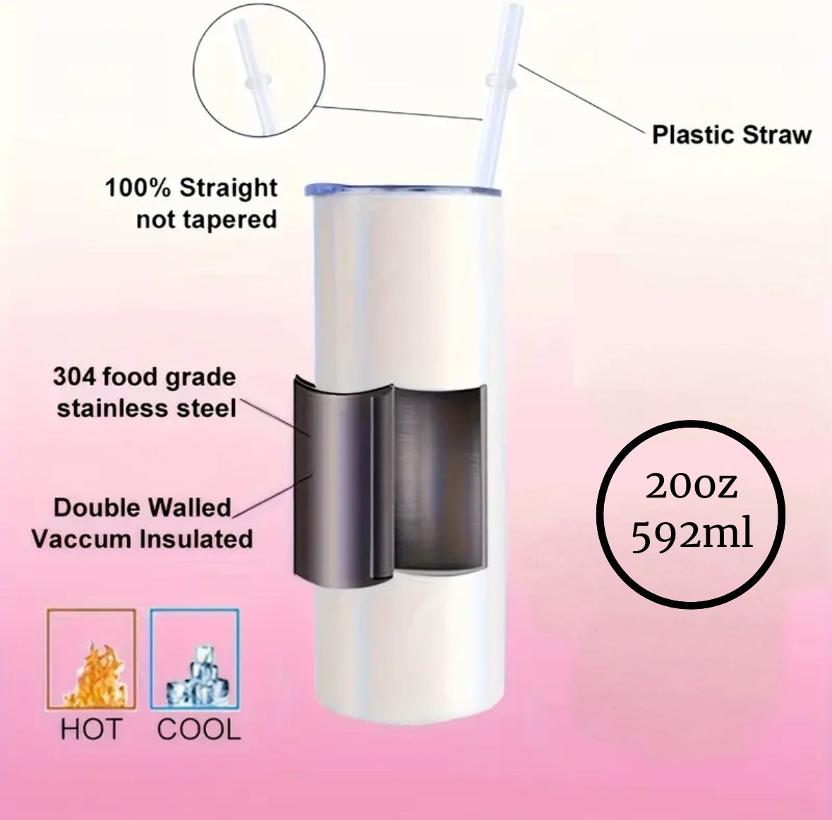 All’s Fair -20oz Skinny Tumbler with Lid and Reusable Straw