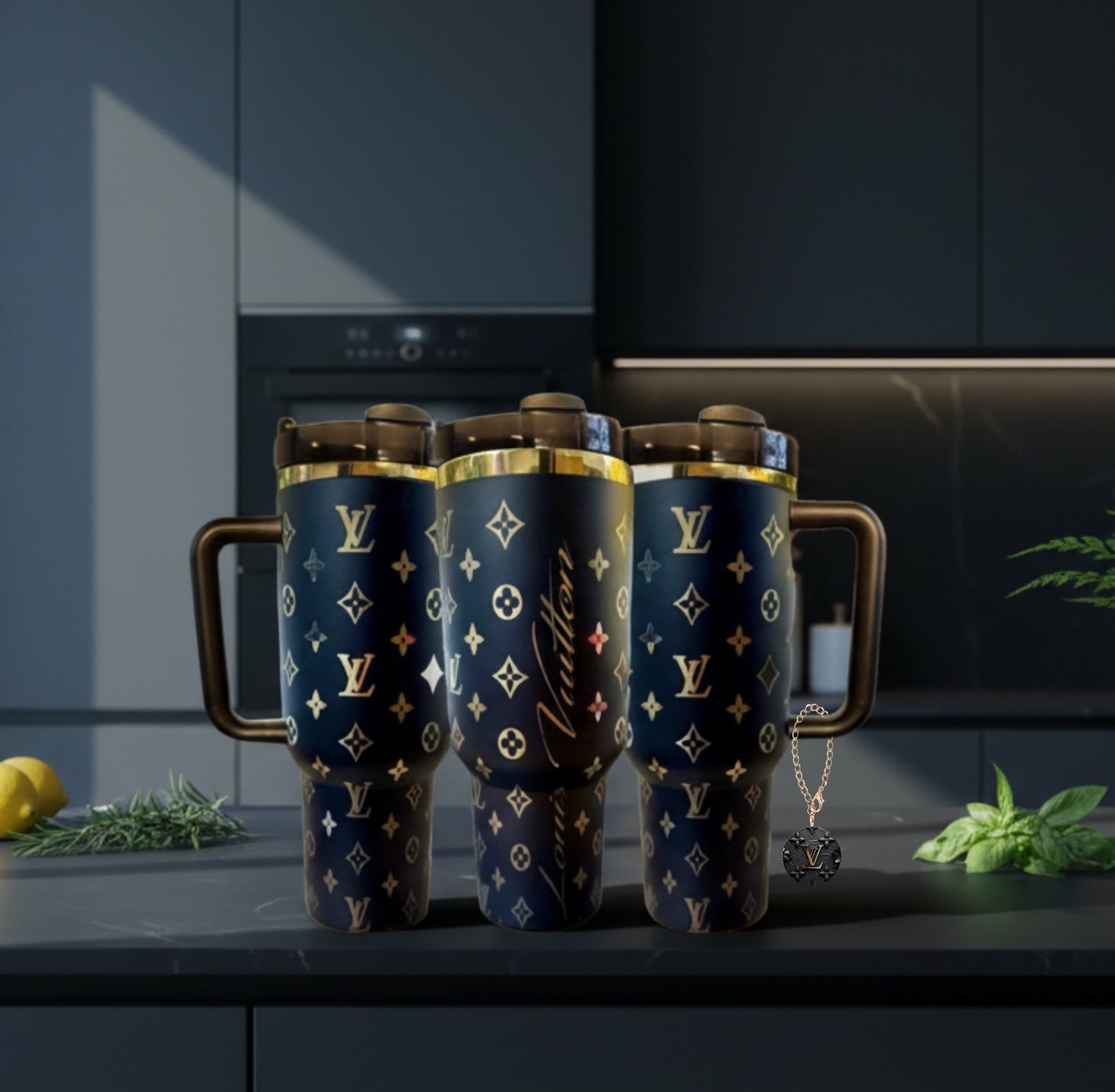 Gold & Black Laser Engraved Tumbler Set - Luxe Bundle