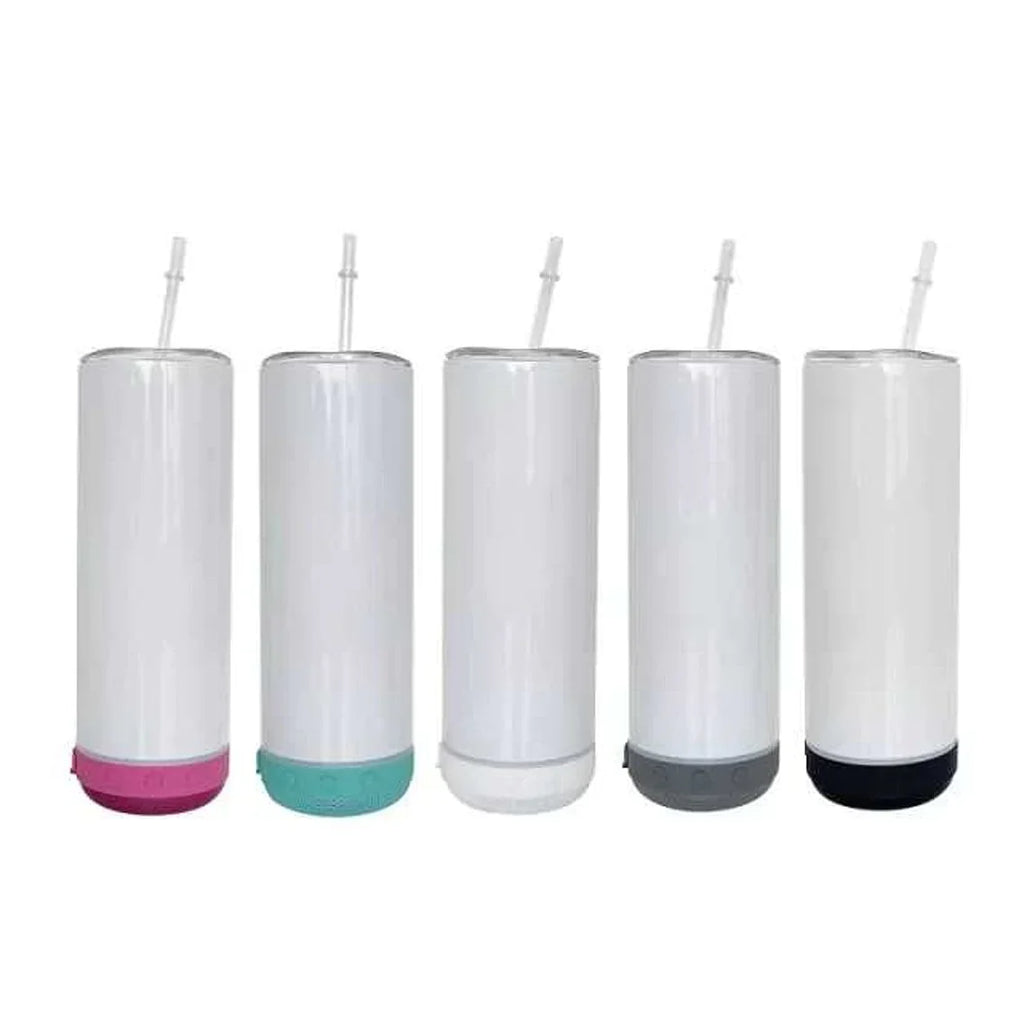 20oz Sublimation Bluetooth speaker tumbler. Music Tumblers W/ Lid, Speaker & Straw